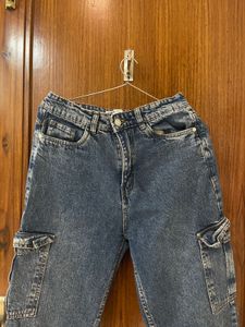 Blue Denim Cargo Jeans