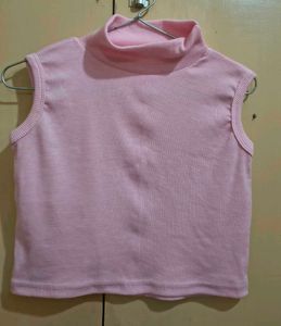 Sleeveless Pink Turtleneck Top❤️