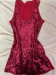 Sparkling Red Sequin Tank Top