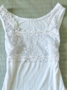 Blue Lace Trim Camisole Top