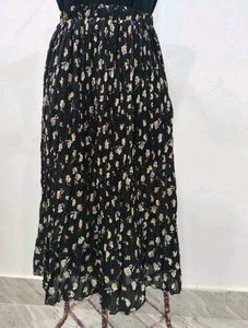 Floral Pleated Midi Skirt