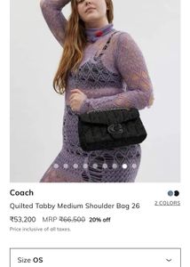 authentic Coach Quilted Tabby Medium Shoulder Bag