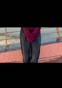 Stylish Black Wide-Leg Jeans