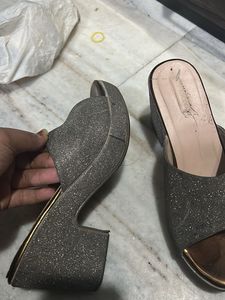 Sparkly Block Heel Mules