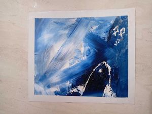 Abstract Blue Artwork(hand-painted)