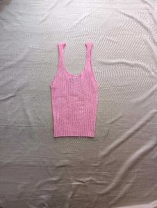 Pink Knit Crop Top