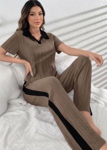 Chic Brown Knit Co-ord Set