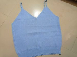 Cute Blue Knit Cami Top