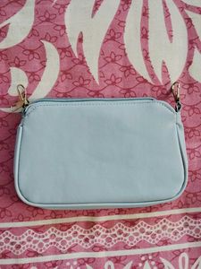 227.Light Blue Quilted Crossbody Bag