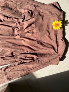 Brown Button-Up Midi Dress