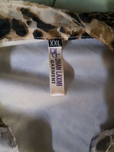 Leopard Print Sheer Top with Lace Detail