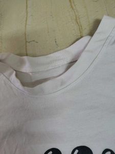 White Bubble Print Puff Sleeve T-Shirt
