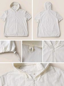 White Short Sleeve Hooded Pullover Top