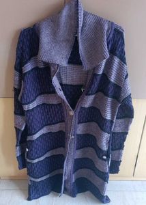 Cozy Striped Long Cardigan
