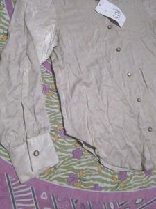 Women's Beige Button-Up Shirt