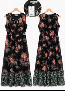 Stylish Black Kurta with Floral Print