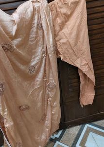 Embroidered Peach Kurta