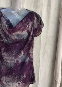 Chic Purple Print Flowy Top