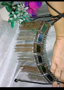 Bohemian Mirror &amp; Chain Choker Necklace