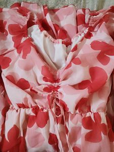 Floral Balloon Sleeve Dress