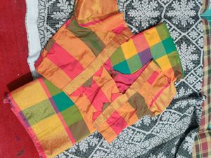 Vibrant Checked Silk Saree