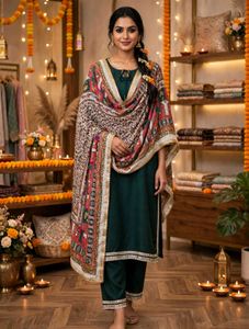 Elegant Green Kurta Set with Dupatta