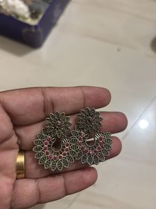Boho Oxidised Jhumka Earrings