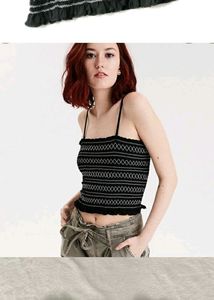 Embroidered Smocked Cami Top