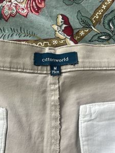 Beige color Cotton Shorts