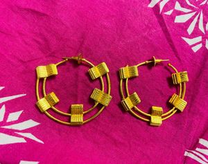 Book Golden Hoop Earrings
