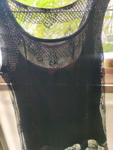 Sheer Lace Embellished Top