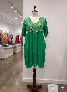 Green Embroidered Top