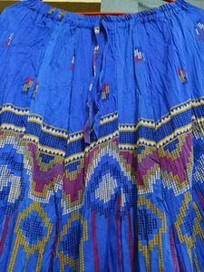 Blue Ethnic Printed Maxi Skirt boho style