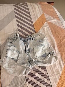 Distressed Denim Shorts