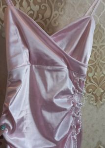 Pink Satin Mini Dress