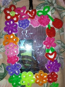pipe cleaner Floral Mirror