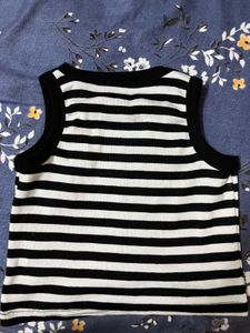 Black &amp; White Striped Tank Top