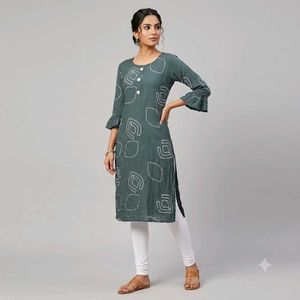 Stylish Teal Kurta with Abstract Print