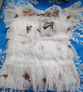 White Embroidered Pretty frock