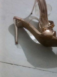 Rose Gold Clear Strap Heels