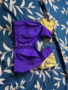 Rani Pink &amp; Royal Blue Paithani  Saree with Blouse