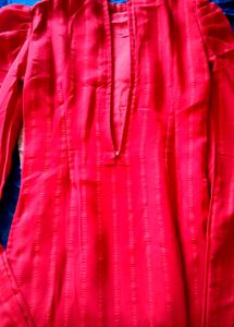 new fashion Red Mock Neck  kurti