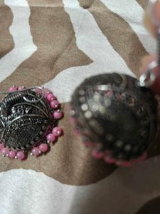 oxidized silver-plated jhumka earrings