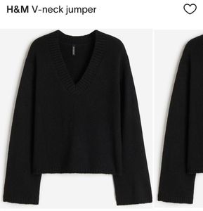 H&M Black V-Neck Jumper