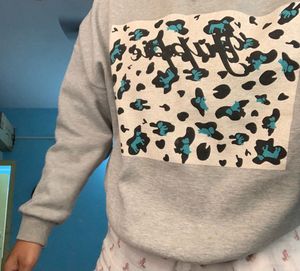 Grey Leopard Print Sweatshirt