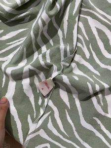 Green Zebra Print Slip Dress