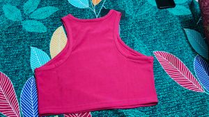 SHEIN Pink Racerback Crop Top