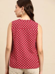 Stylish Red Printed Top