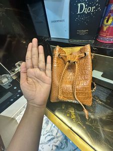 Brown Bucket sling Bag