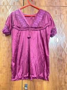 Satin Silk Night Suit Set